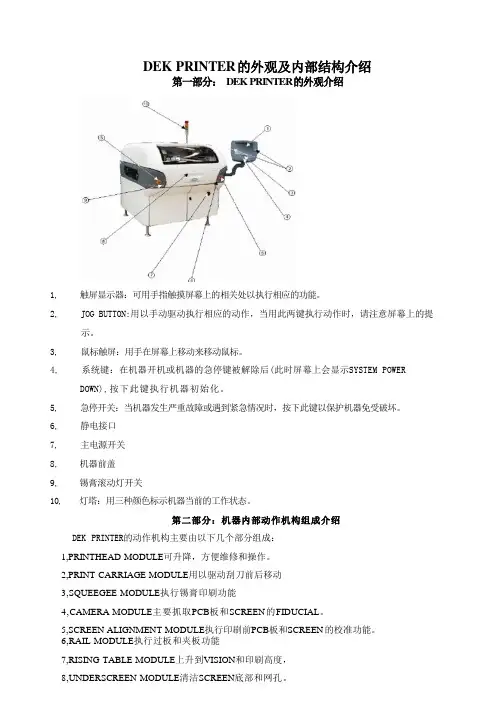 DEK印刷机培训教程