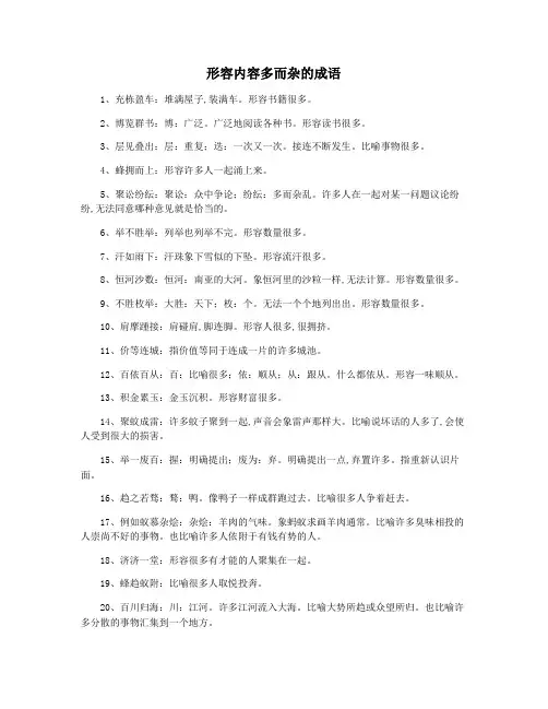 形容内容多而杂的成语
