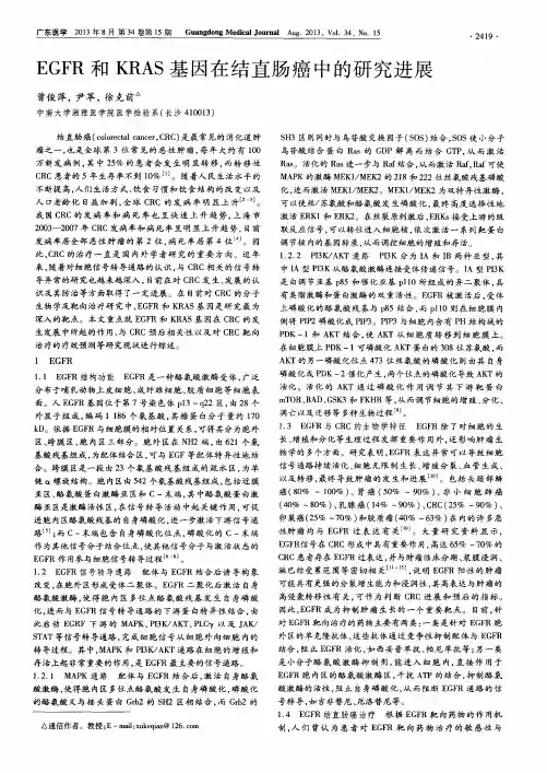 EGFR和KRAS基因在结直肠癌中的研究进展