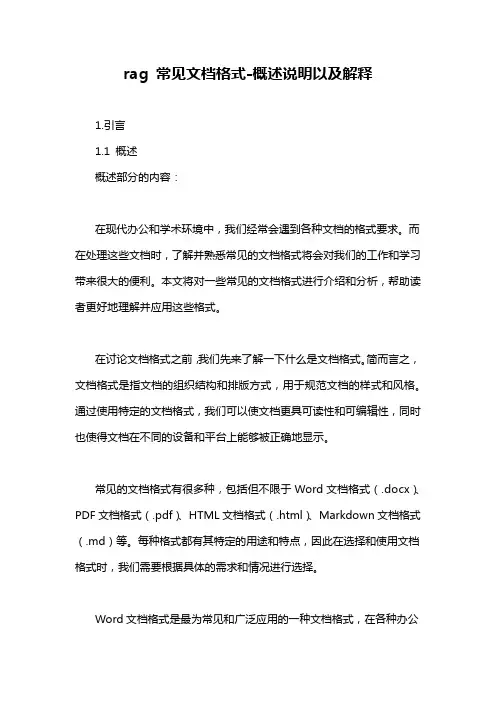 rag 常见文档格式-概述说明以及解释