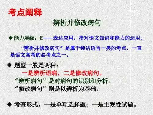 高三语文病句专题ppt课件