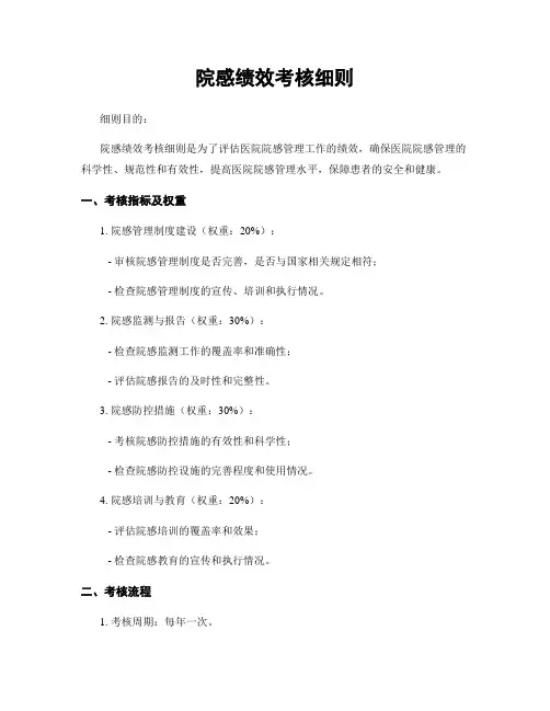院感绩效考核细则