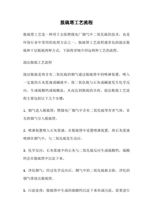 脱硫塔工艺流程