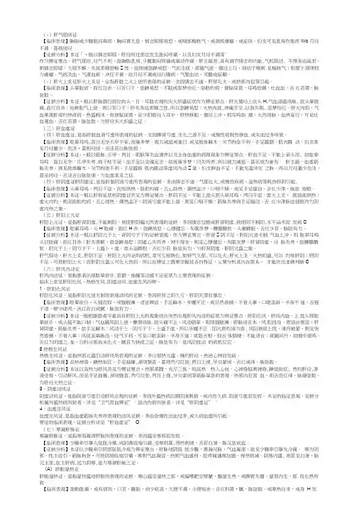 [精品]中医诊断考试重点病症.doc