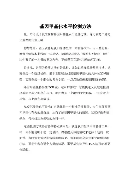 基因甲基化水平检测方法