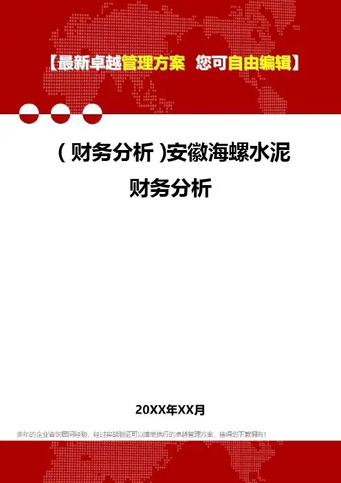 2020年(财务分析)安徽海螺水泥财务分析