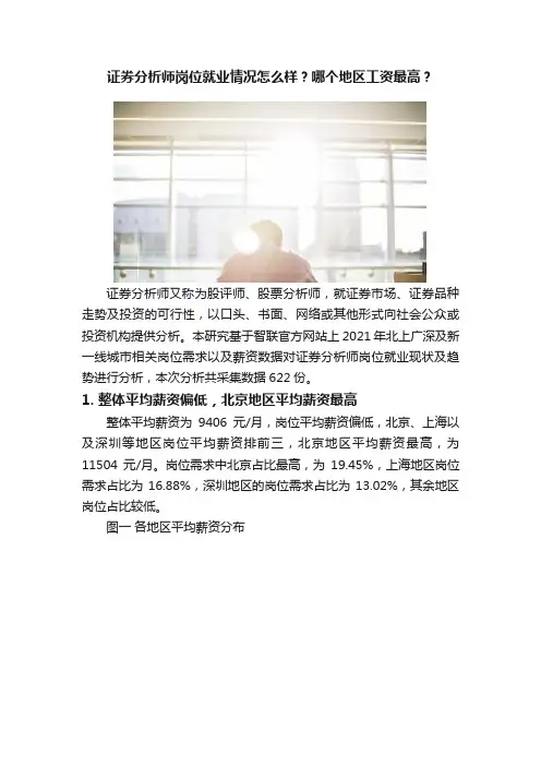 证券分析师岗位就业情况怎么样？哪个地区工资最高？