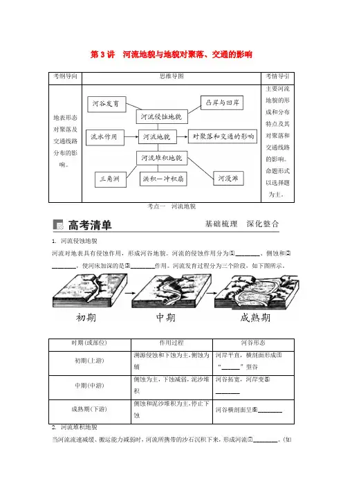 2020版高考地理第五章地表形态的塑造第3讲河流地貌与地貌对聚落、交通的影响讲义新人教版
