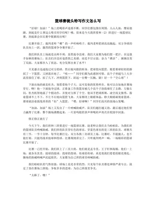 篮球赛镜头特写作文怎么写