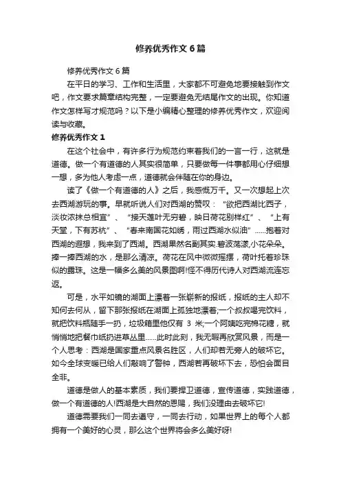 修养优秀作文6篇