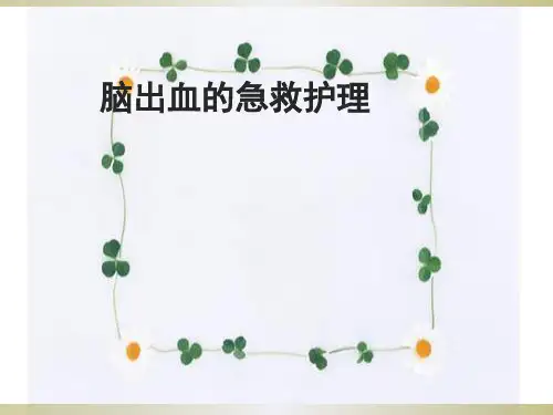脑出血的急救拍PPT课件