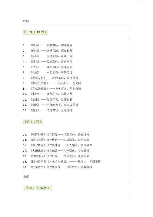 (完整版)经史子集分类.doc