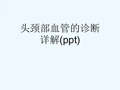 头颈部血管的诊断详解(ppt)