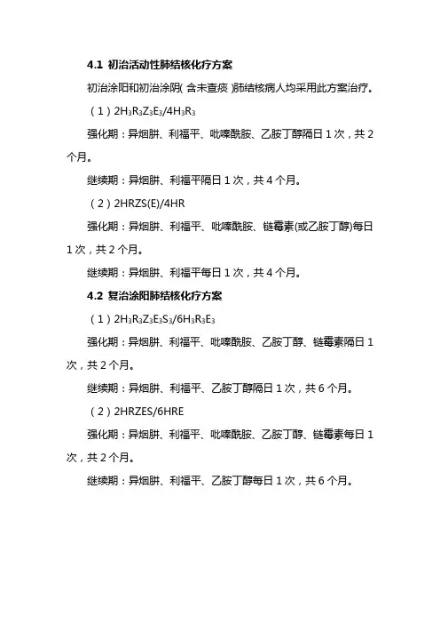 结核病药物方案