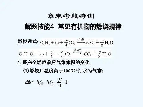 常见有机物的燃烧规律 PPT