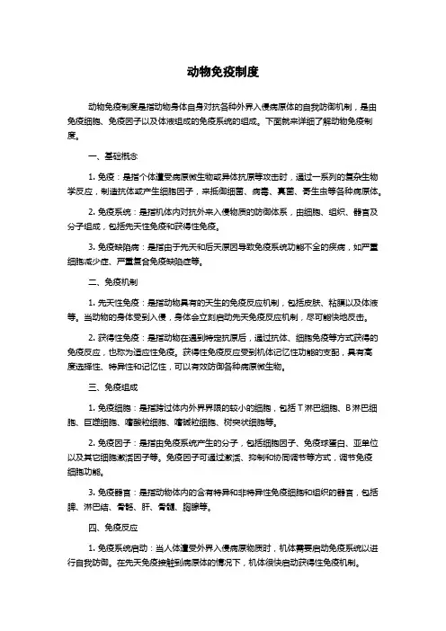 动物免疫制度
