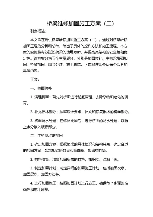 桥梁维修加固施工方案(二)