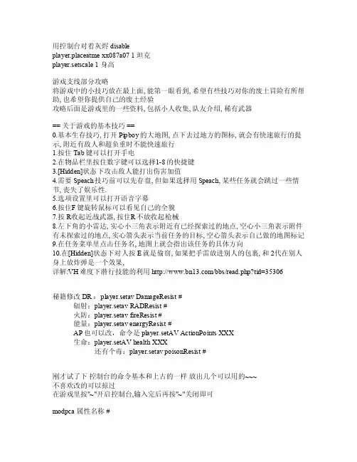 辐射3控制台秘籍