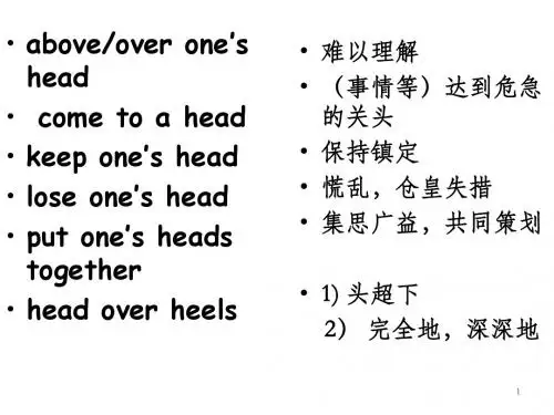 四级-身体部位词语在英语中的活用