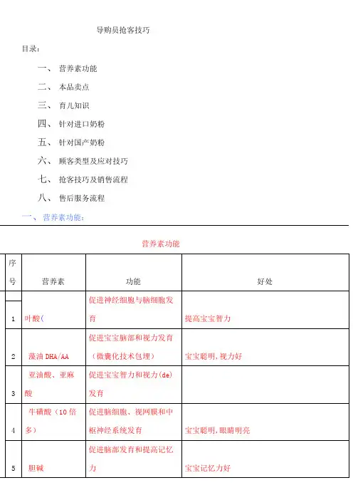 奶粉导购员培训