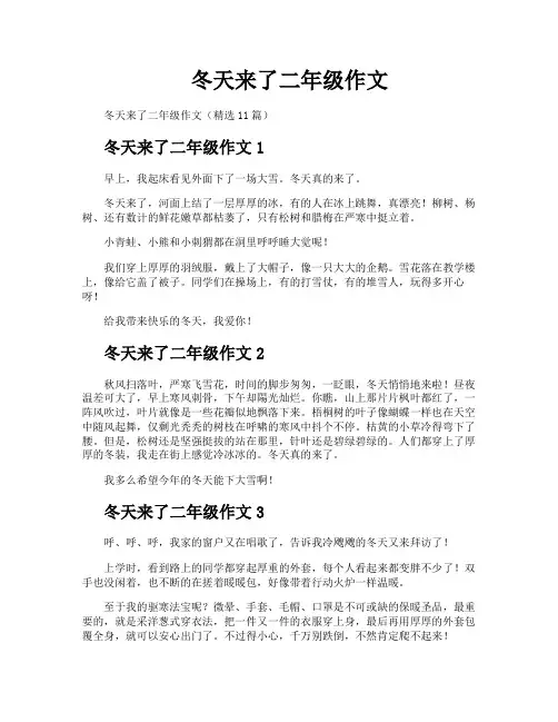 冬天来了二年级作文