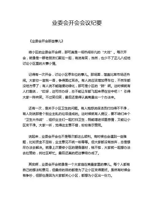 业委会开会会议纪要