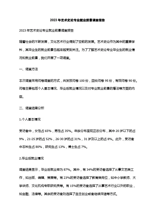 2023年艺术史论专业就业前景调查报告