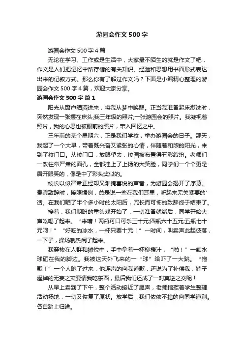 游园会作文500字4篇