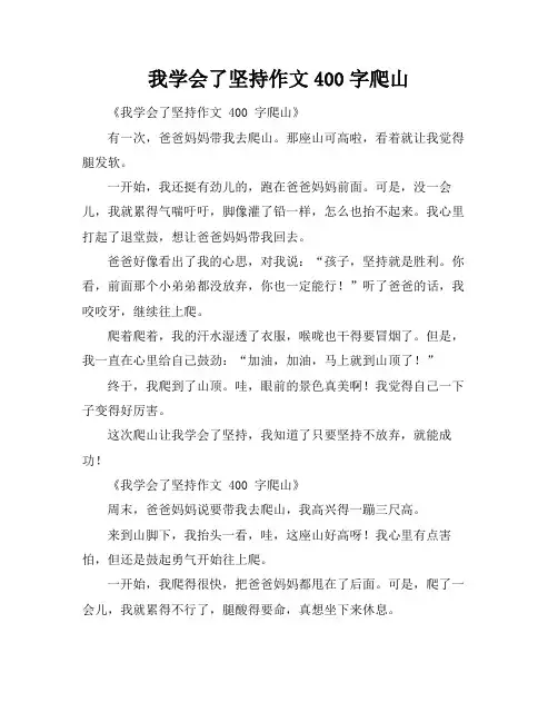 我学会了坚持作文400字爬山