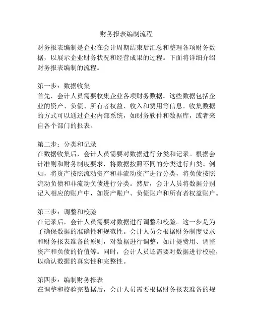 财务报表编制流程