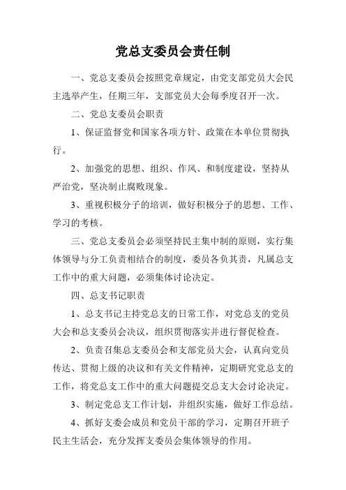 党支部委员会责任制