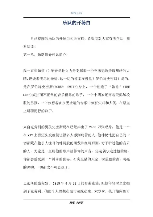 乐队的开场白