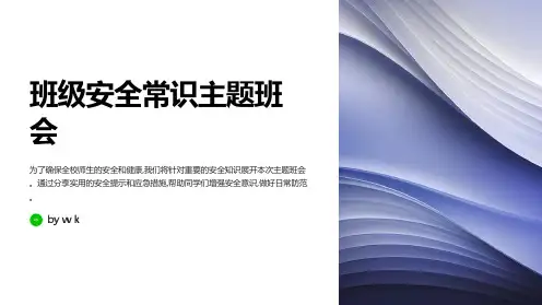 班级安全常识主题班会PPT课件