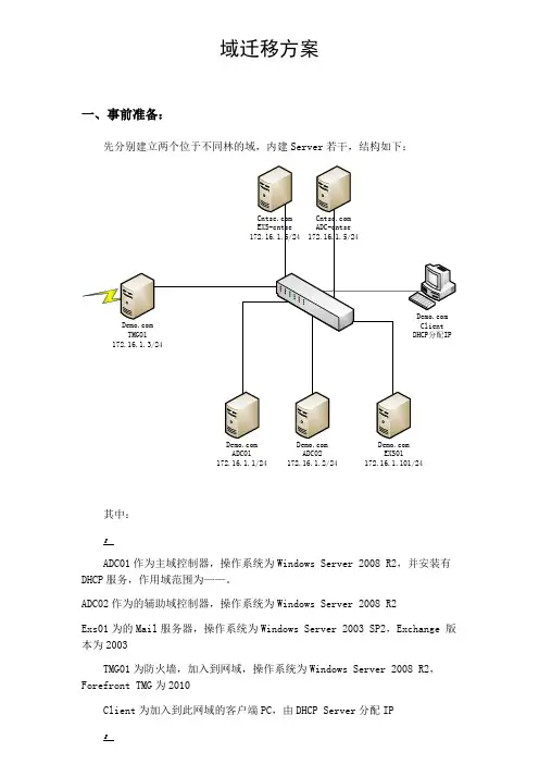 Windows域迁移方案