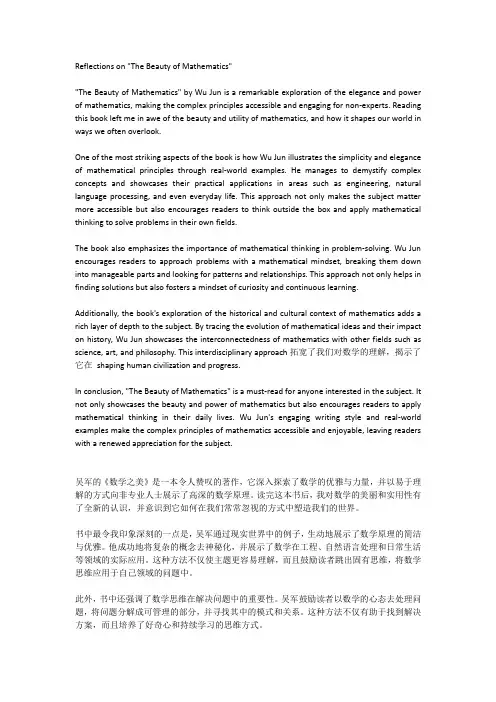 数学之美读后感200字