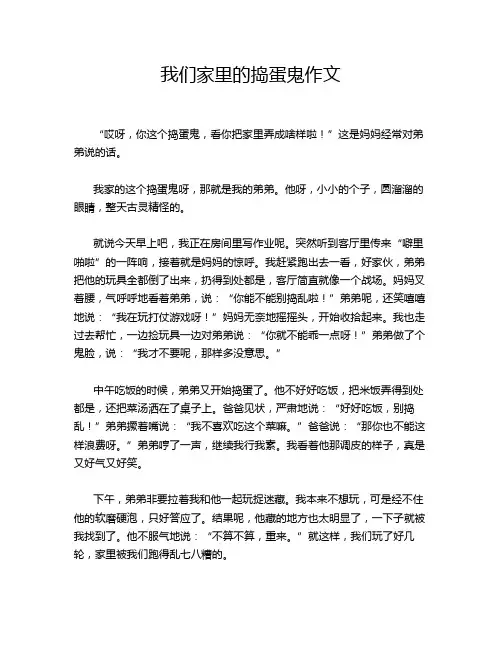 我们家里的捣蛋鬼作文