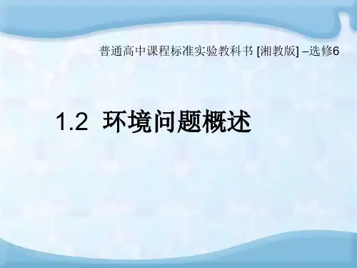 高中地理《环境保护》1.2环境问题概述课件 湘教版选修6