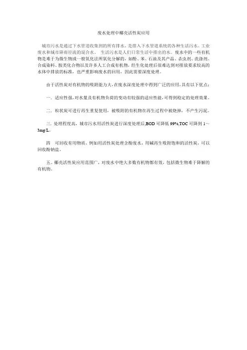 废水处理中椰壳活性炭应用
