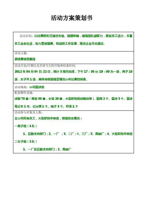 篮球赛比赛流程以及对阵图 (1)