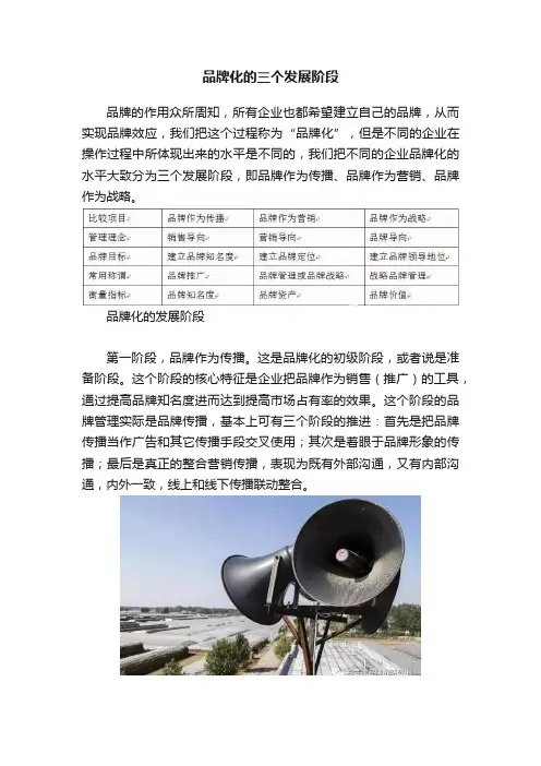 品牌化的三个发展阶段