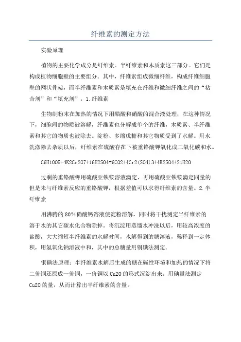 纤维素的测定方法