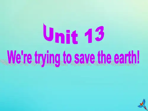 (新版)人教新目标版九年级英语全册Unit13We’retryingtosavetheearthSectionB1 