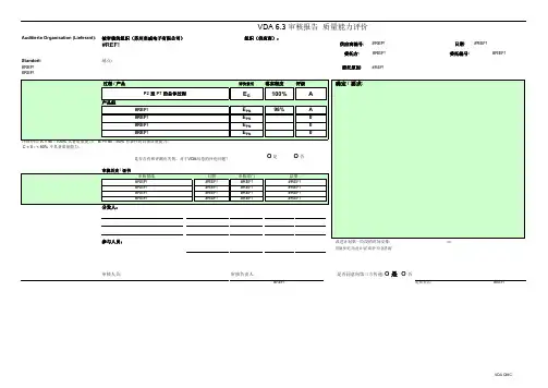VDA-6.3-2010过程审核评分表联动(三个表)