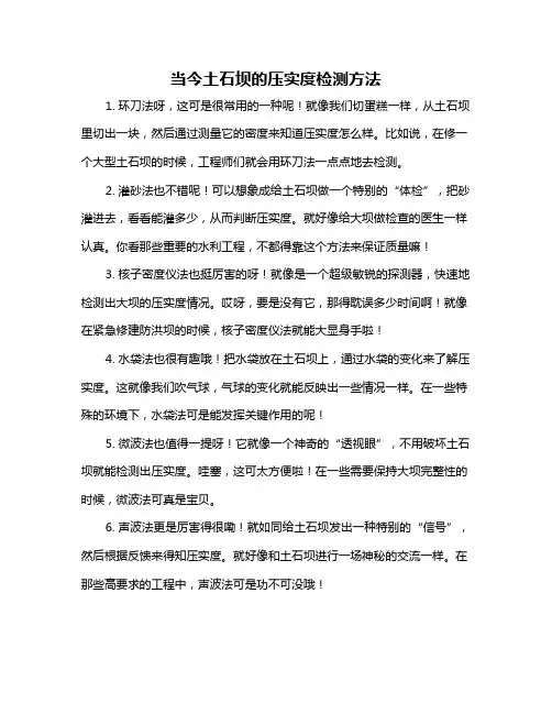 当今土石坝的压实度检测方法