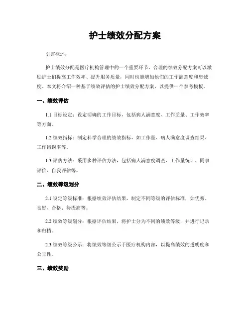 护士绩效分配方案