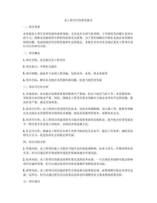 水工程可行性研究报告