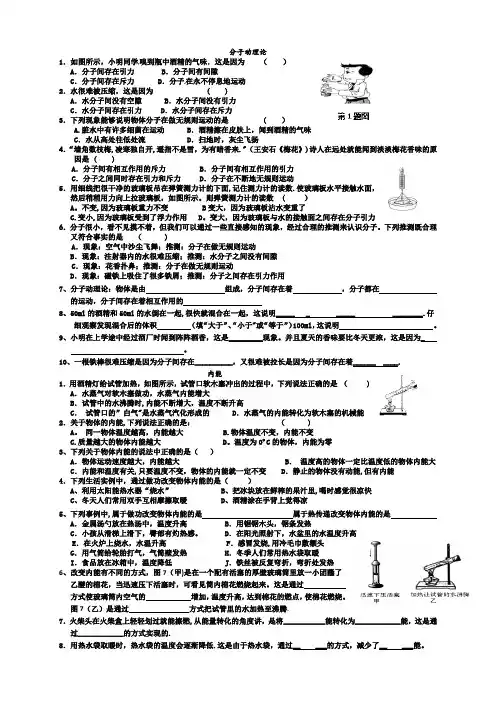 九年级物理上册练习(教科版)