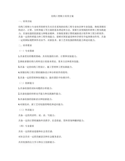 结构工程硕士培养方案
