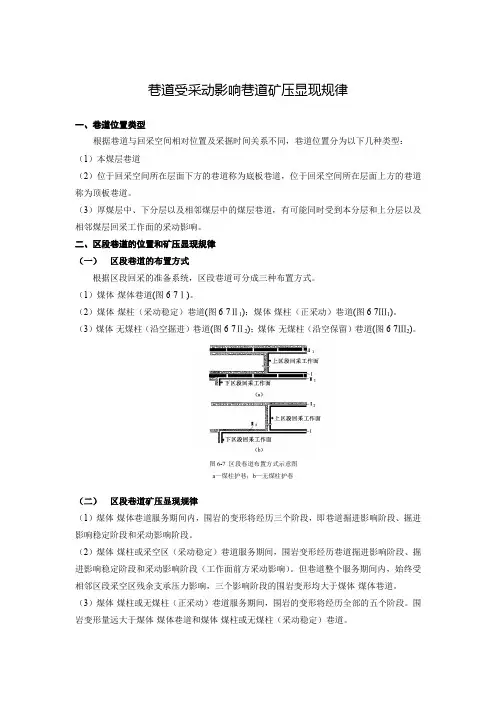 巷道受采动影响巷道矿压显现规律