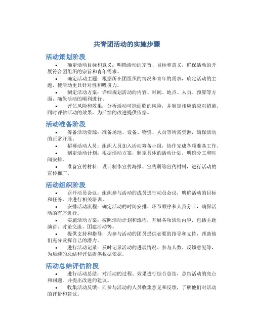 共青团活动的实施步骤